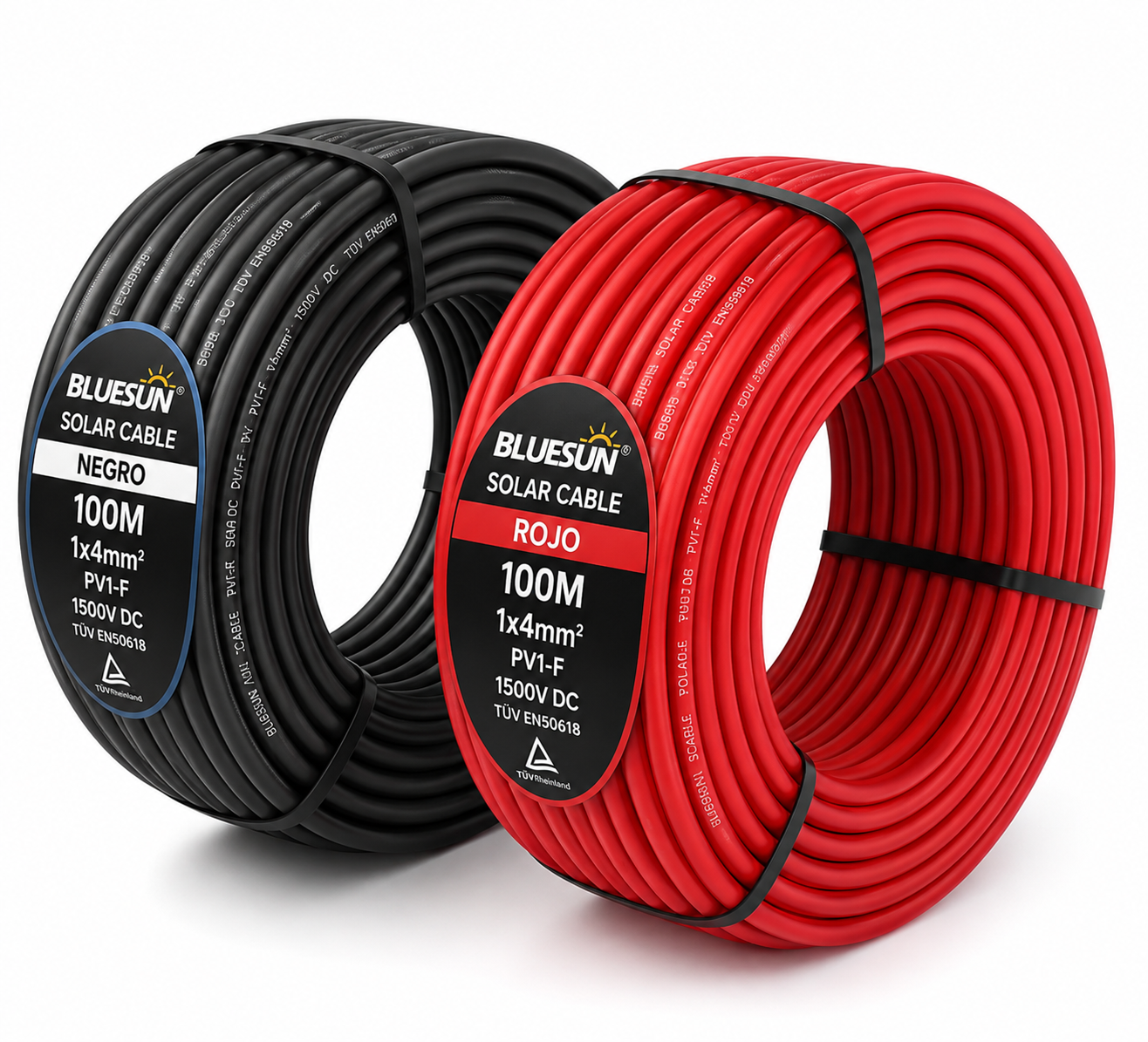 CABLES DE VOLTAJE PARA PANEL SOLAR ROJO/NEGRO